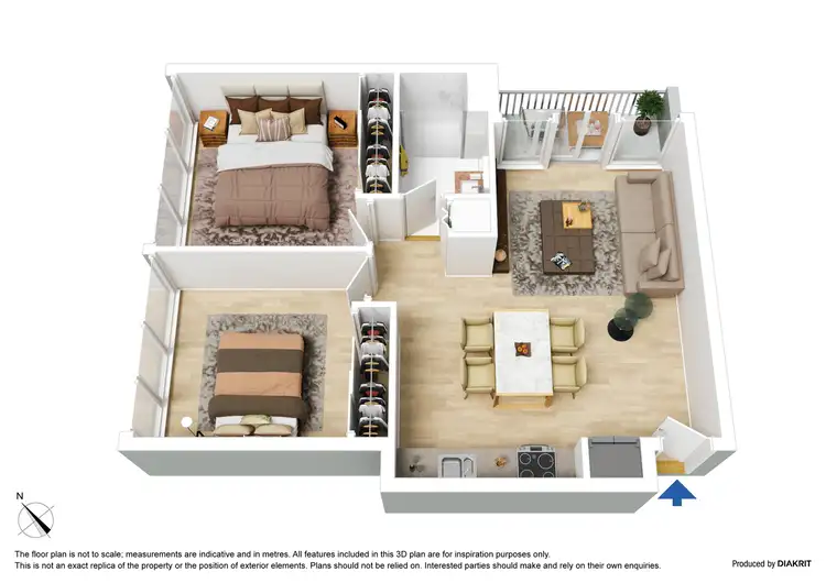 Floorplan of Homely apartment listing, 1605/60 Kavanagh Street, Southbank VIC 3006