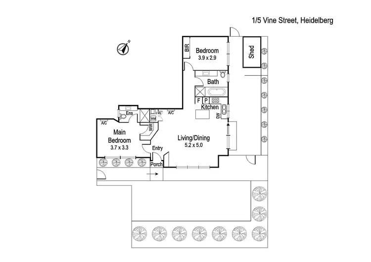 Floorplan of Homely apartment listing, 1/5 Vine Street, Heidelberg VIC 3084
