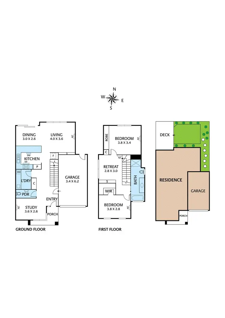 Floorplan of Homely townhouse listing, 2/17 South Crescent, Heidelberg West VIC 3081