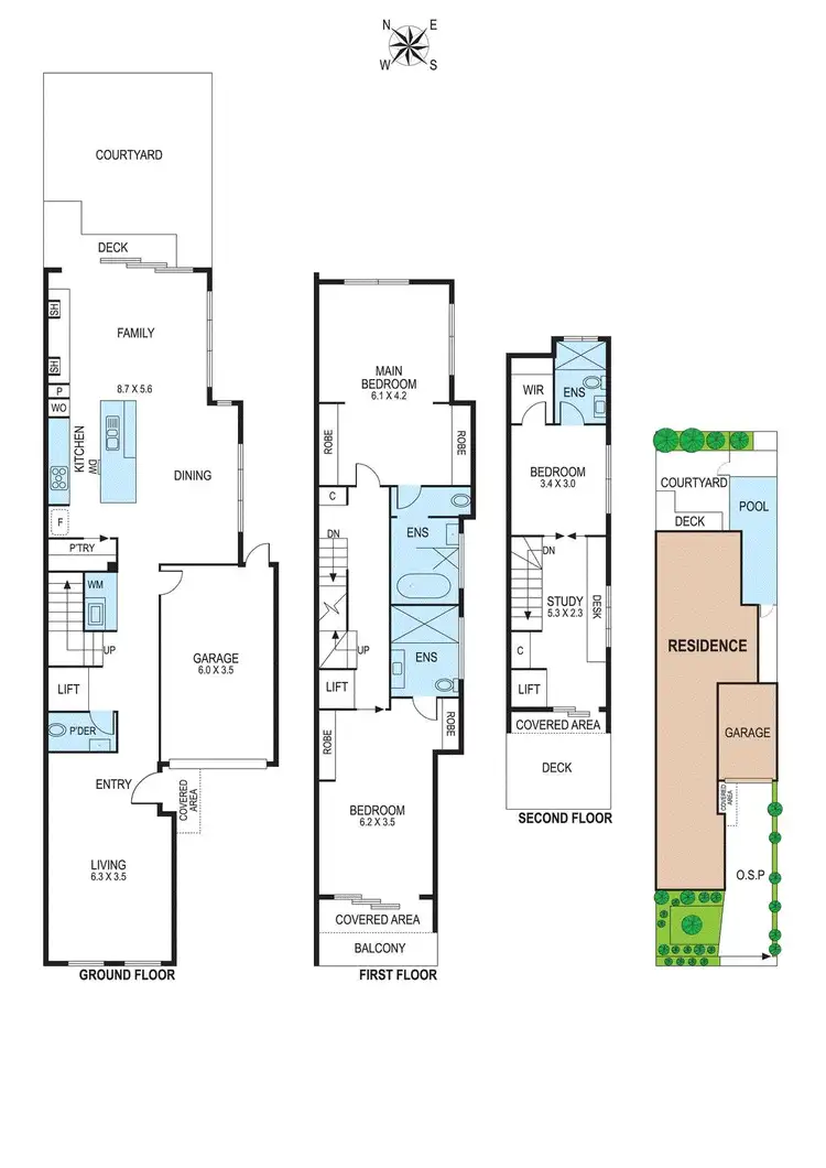Floorplan of Homely townhouse listing, 43B Well Street, Brighton VIC 3186