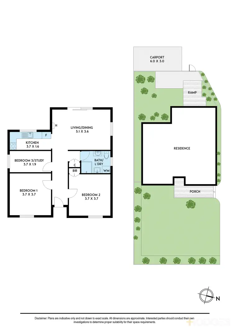 Floorplan of Homely townhouse listing, 1/14 Kalimna Street, Carrum VIC 3197