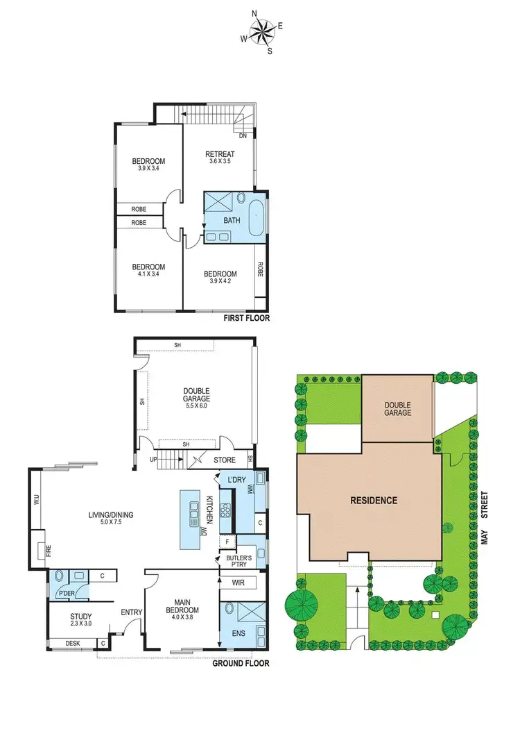 Floorplan of Homely townhouse listing, 43 Grout Street, Hampton VIC 3188
