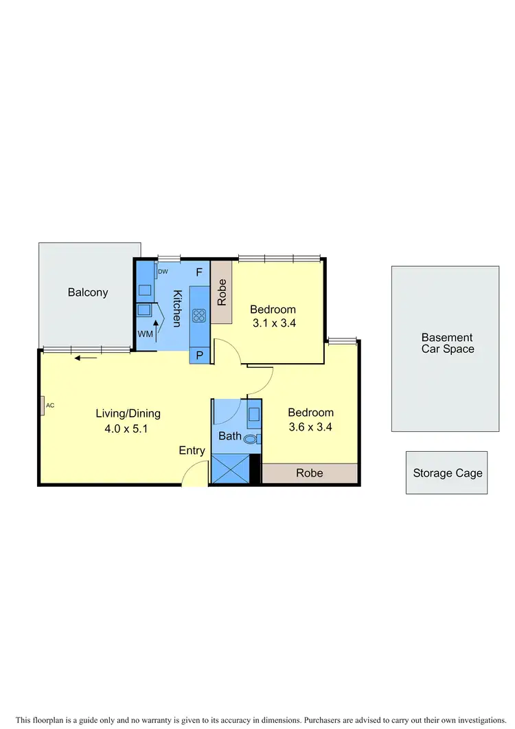 Floorplan of Homely apartment listing, 522/85 Market Street, South Melbourne VIC 3205