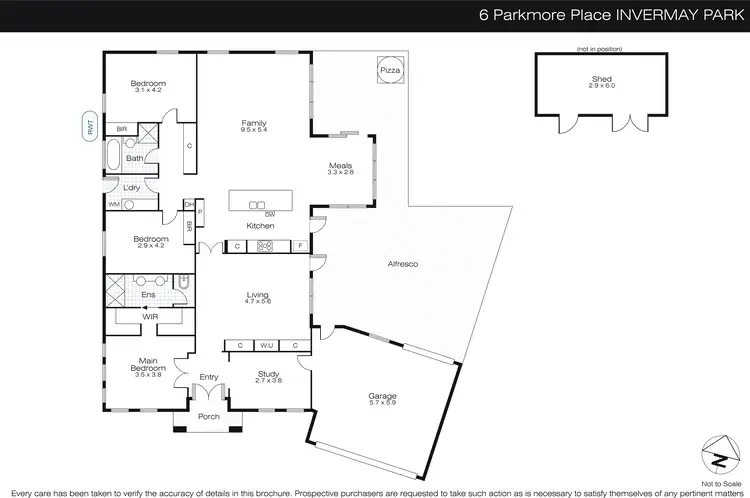 Floorplan of Homely house listing, 6 Parkmore Place, Invermay Park VIC 3350
