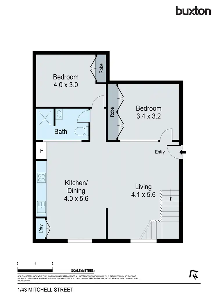 Floorplan of Homely apartment listing, 1/43 Mitchell Street, Bendigo VIC 3550