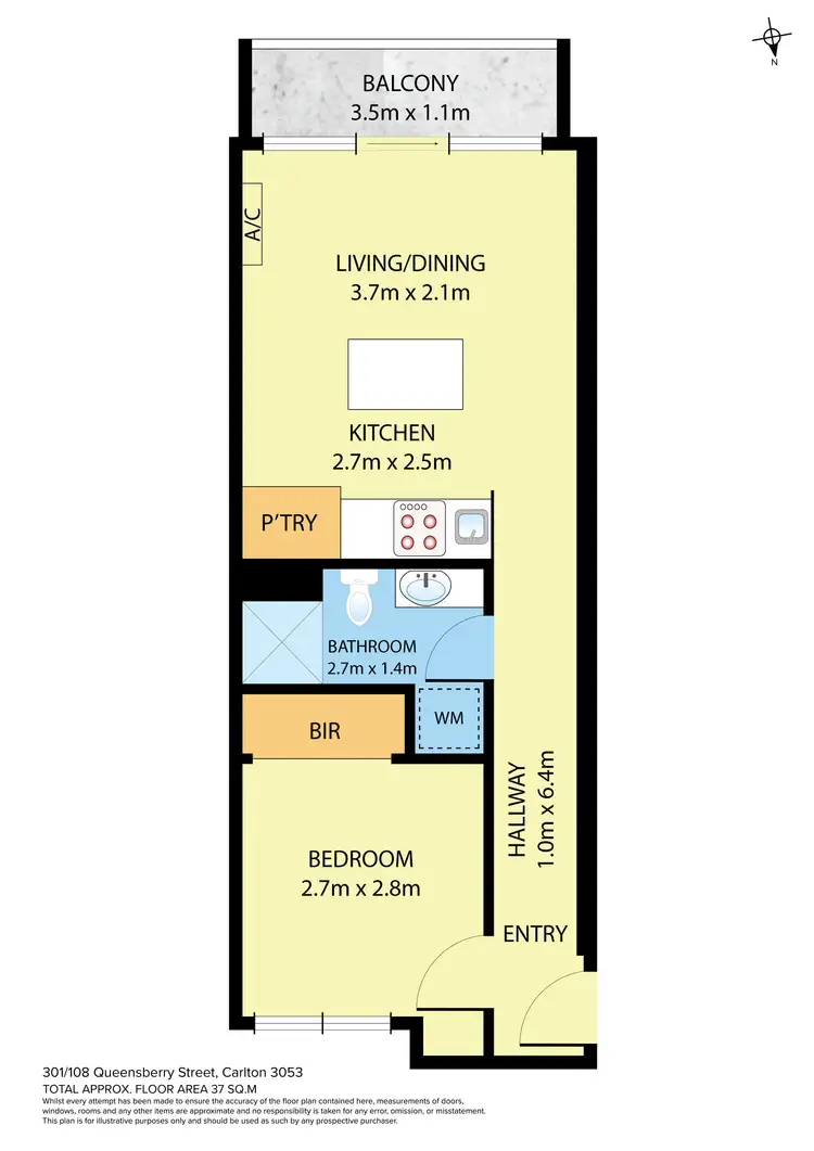 Floorplan of Homely apartment listing, 301/108 Queensberry Street, Carlton VIC 3053