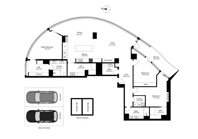 Floorplan of Homely apartment listing, 2404/1 Almeida Crescent, South Yarra VIC 3141