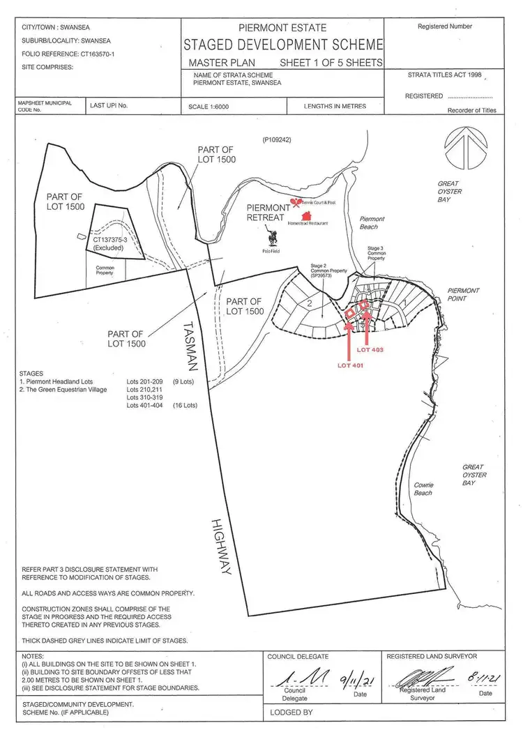 Floorplan of Homely land listing, Lot 401/12990 Tasman Highway, Swansea TAS 7190