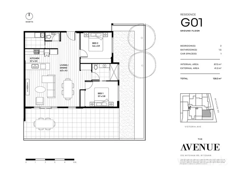 Floorplan of Homely apartment listing, G01/370-372 Mitcham Road, Mitcham VIC 3132