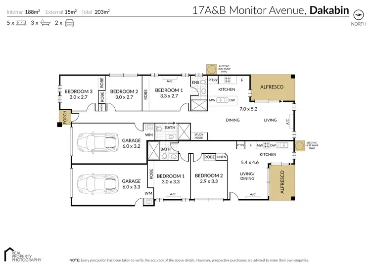 Floorplan of Homely semi-detached listing, A&B/17 Monitor Avenue, Dakabin QLD 4503