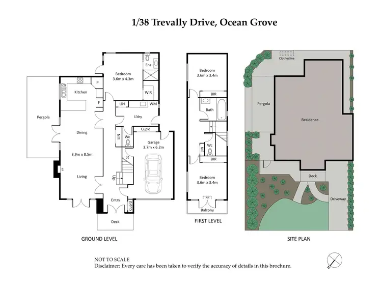 Floorplan of Homely townhouse listing, 1/38 Trevally Drive, Ocean Grove VIC 3226