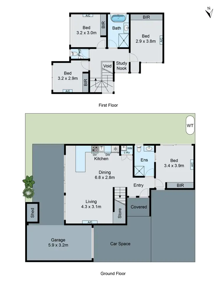 Floorplan of Homely townhouse listing, 2/170 Ferntree Gully Road, Oakleigh East VIC 3166