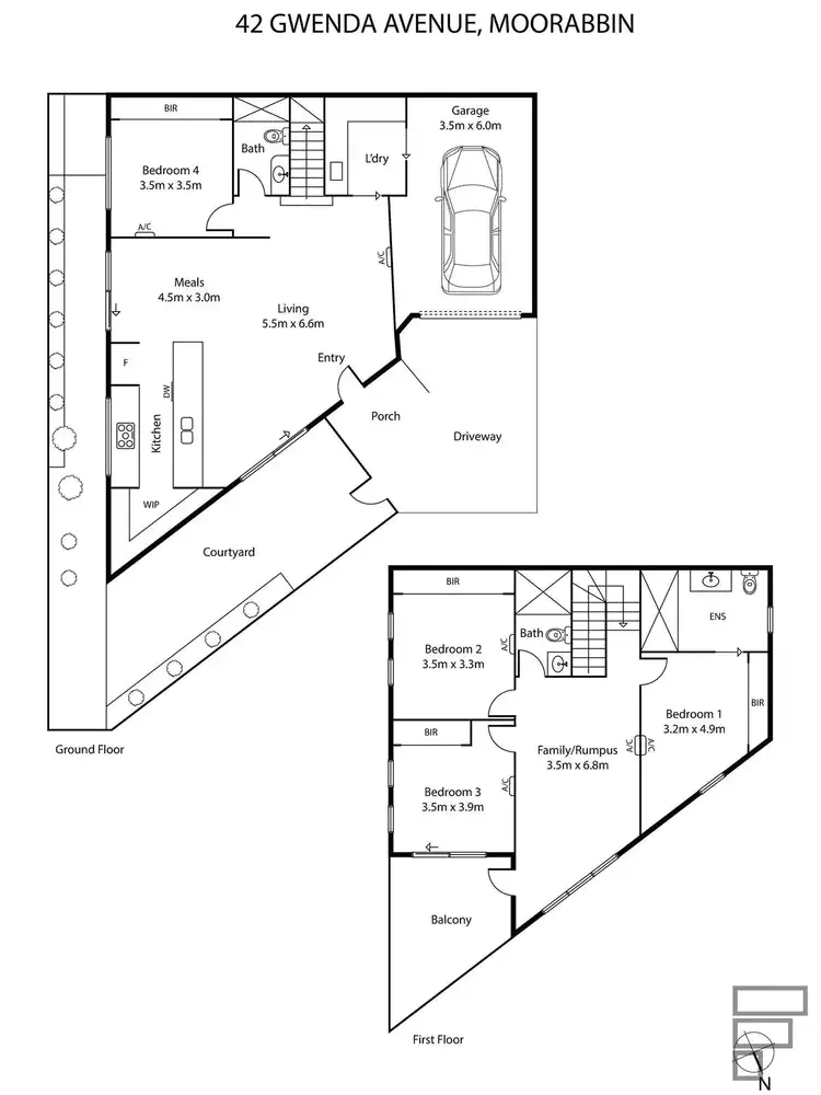 Floorplan of Homely townhouse listing, 42 Gwenda Avenue, Moorabbin VIC 3189