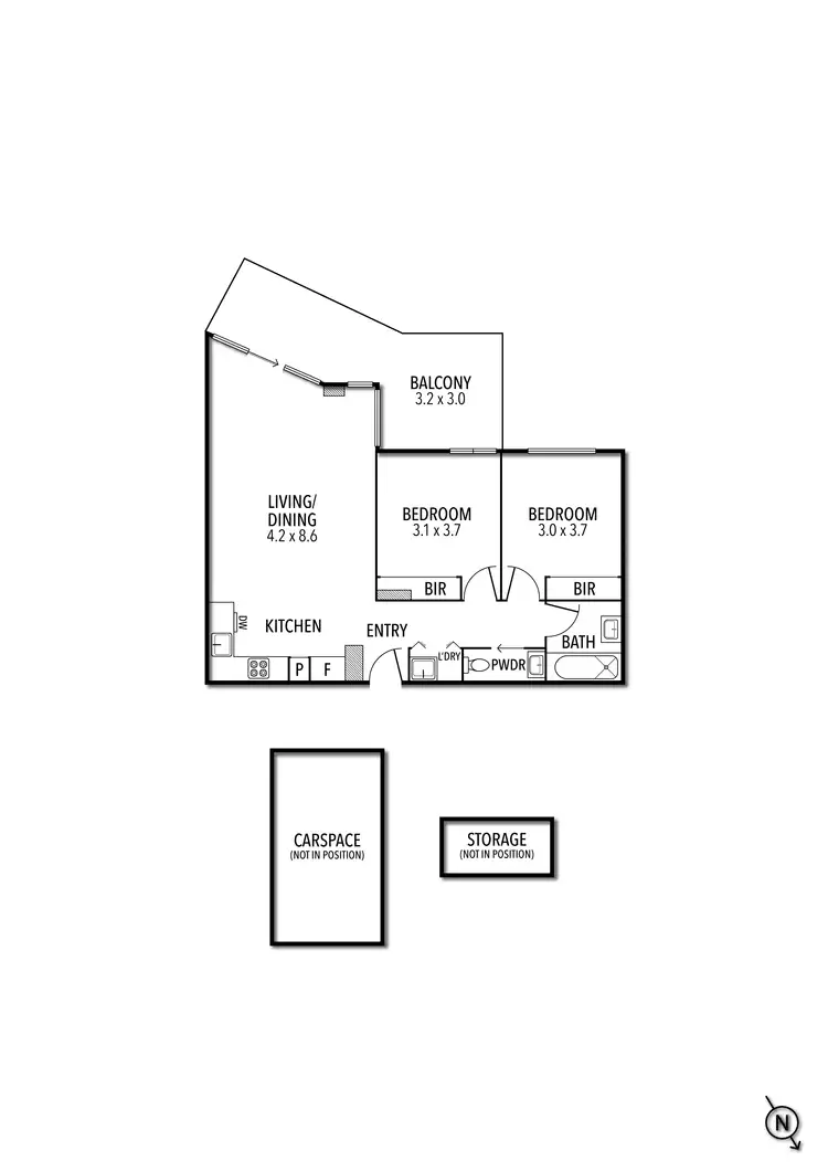 Floorplan of Homely apartment listing, 208/480 Albion Street, Brunswick West VIC 3055