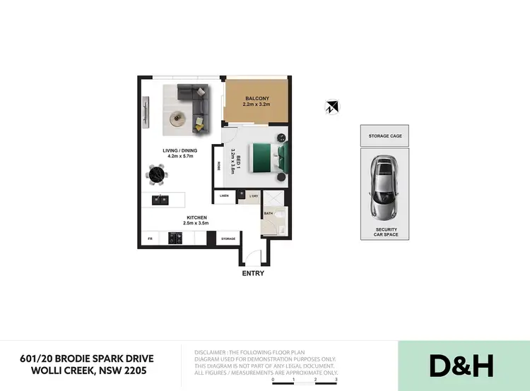 Floorplan of Homely apartment listing, 601/20 Brodie Spark Drive, Wolli Creek NSW 2205