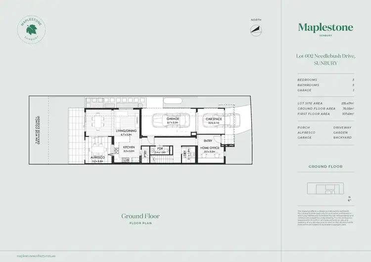 Floorplan of Homely townhouse listing, 602 Needlebush Drive, Sunbury VIC 3429