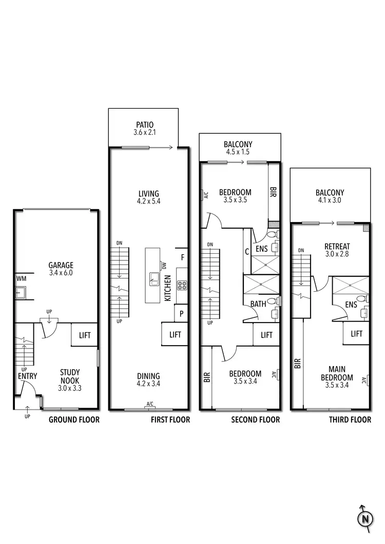 Floorplan of Homely townhouse listing, 12/10 Lord Street, Richmond VIC 3121