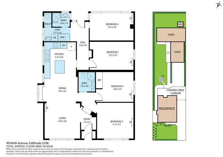 Floorplan of Homely house listing, 90 Keith Avenue, Edithvale VIC 3196