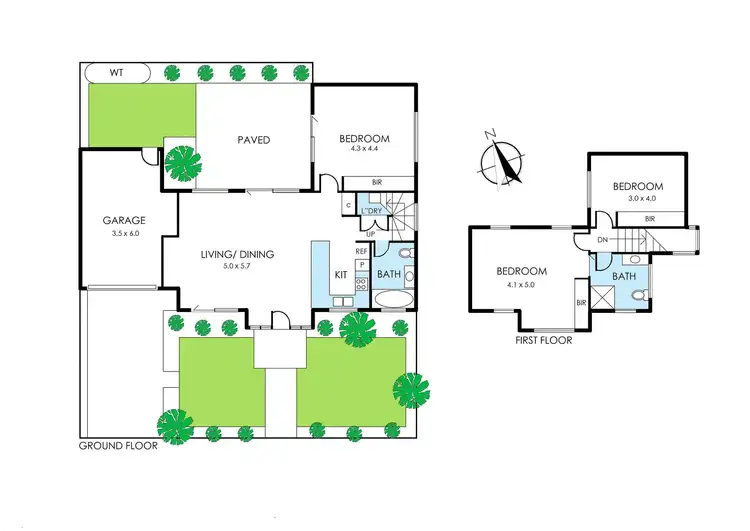 Floorplan of Homely townhouse listing, 1/23 Dennis Street, Highett VIC 3190