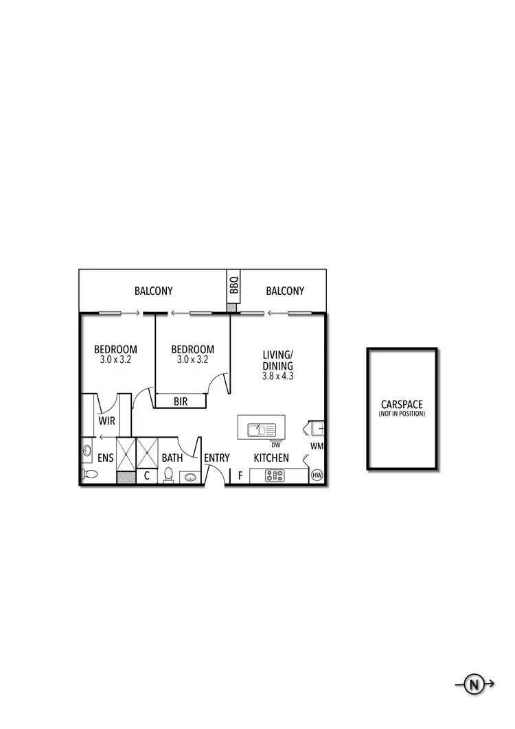 Floorplan of Homely apartment listing, 10/61 David Street, Brunswick VIC 3056