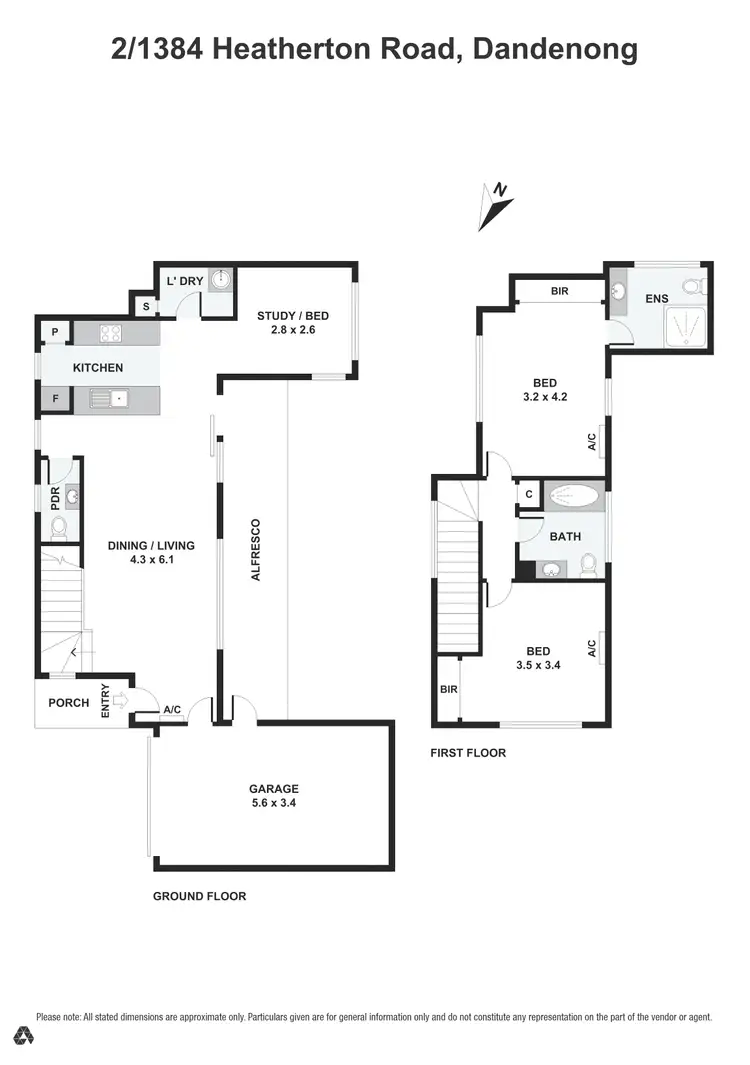 Floorplan of Homely townhouse listing, 2/1384 Heatherton Road, Dandenong VIC 3175