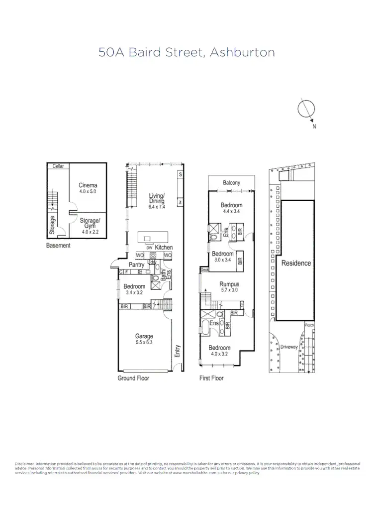 Floorplan of Homely townhouse listing, 50A Baird Street, Ashburton VIC 3147