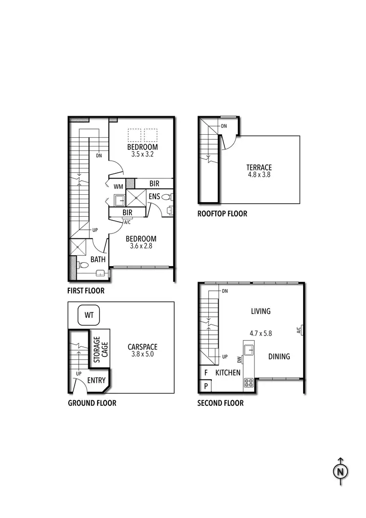 Floorplan of Homely townhouse listing, 5/672 Nicholson Street, Fitzroy North VIC 3068