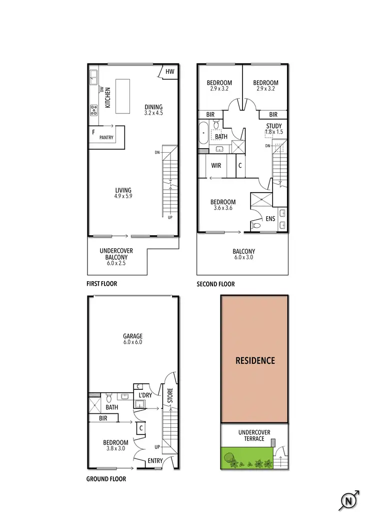Floorplan of Homely townhouse listing, 7 Medley Walk, Ascot Vale VIC 3032