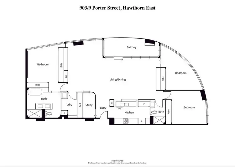 Floorplan of Homely apartment listing, 803/9 Porter Street, Hawthorn East VIC 3123