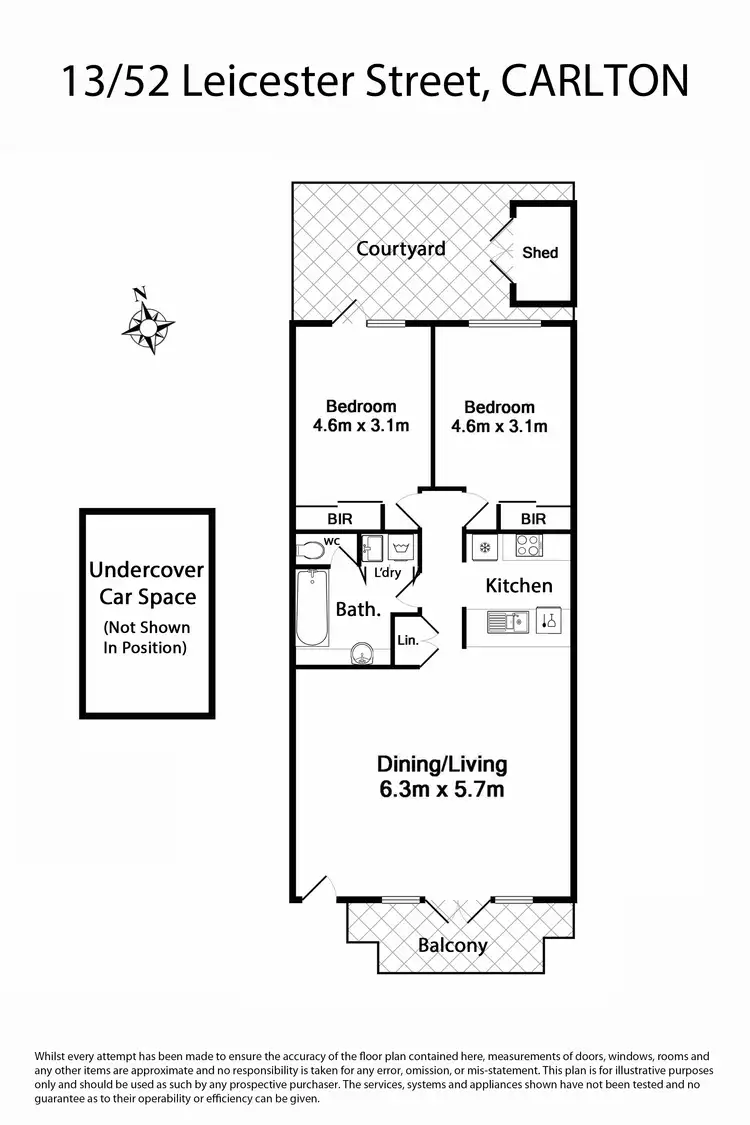 Floorplan of Homely apartment listing, 13/52 Leicester Street, Carlton VIC 3053