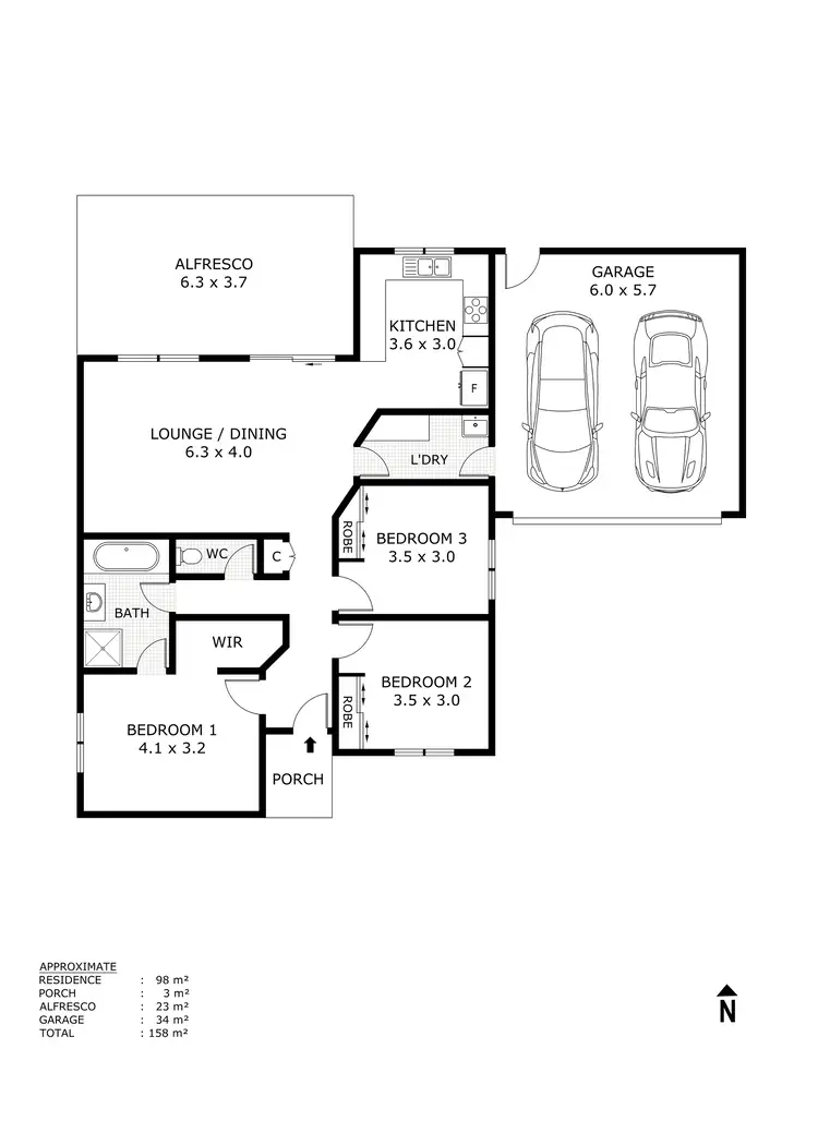 Floorplan of Homely unit listing, 3/53 Dudley St, Wallan VIC 3756