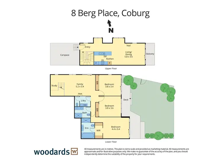 Floorplan of Homely townhouse listing, 8 Berg Place, Coburg VIC 3058