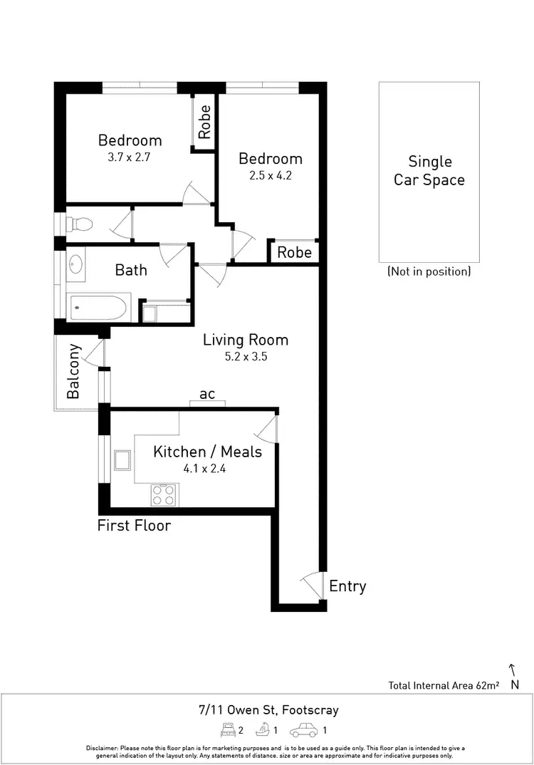 Floorplan of Homely flat listing, 7/11 Owen Street, Footscray VIC 3011