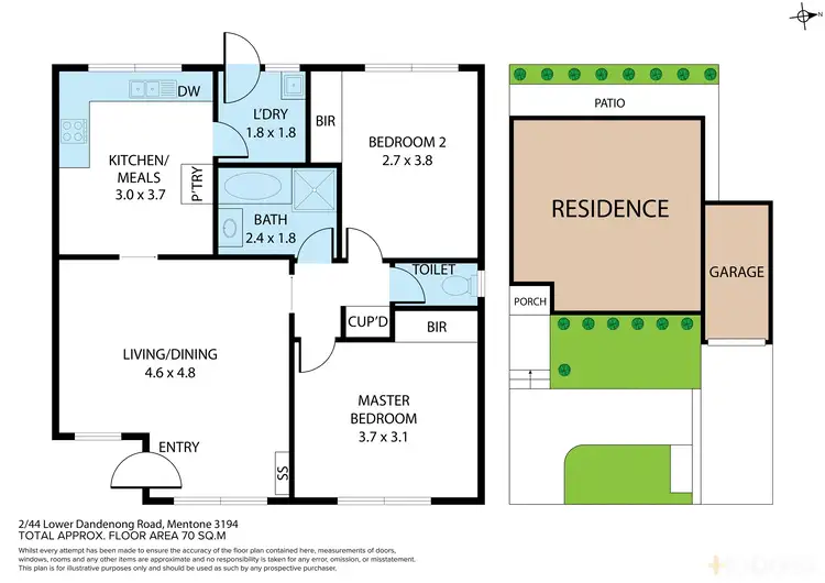 Floorplan of Homely unit listing, 2/44 Lower Dandenong Road, Mentone VIC 3194