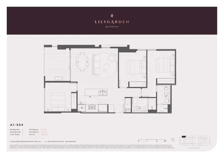 Floorplan of Homely apartment listing, 304/49 Davison Street, Richmond VIC 3121