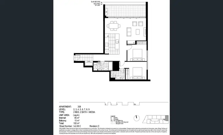 Floorplan of Homely apartment listing, 308/1 Magdalene Terrace, Wolli Creek NSW 2205