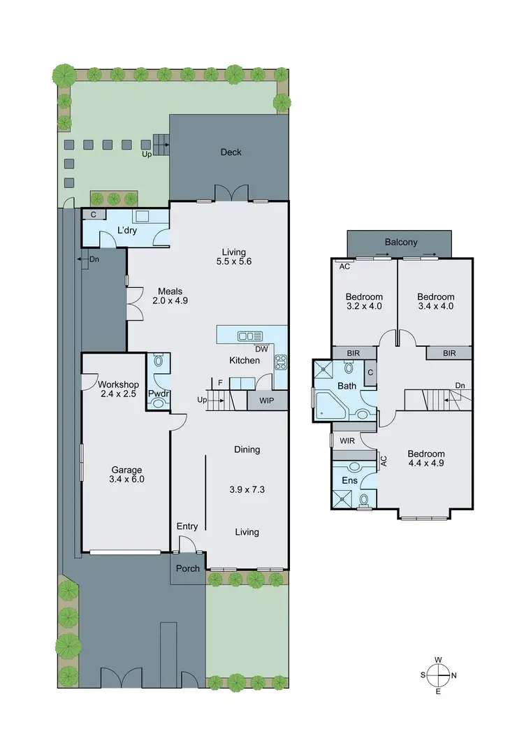 Floorplan of Homely townhouse listing, 2/6 Bernborough Avenue, Balwyn VIC 3103