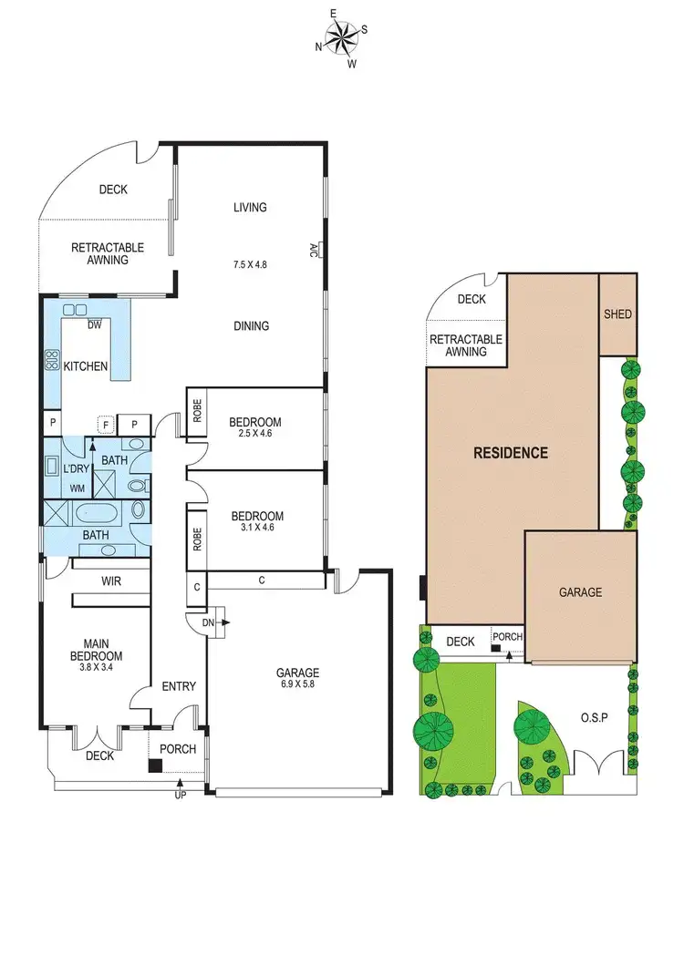 Floorplan of Homely townhouse listing, 1/66 Moylan Street, Bentleigh East VIC 3165