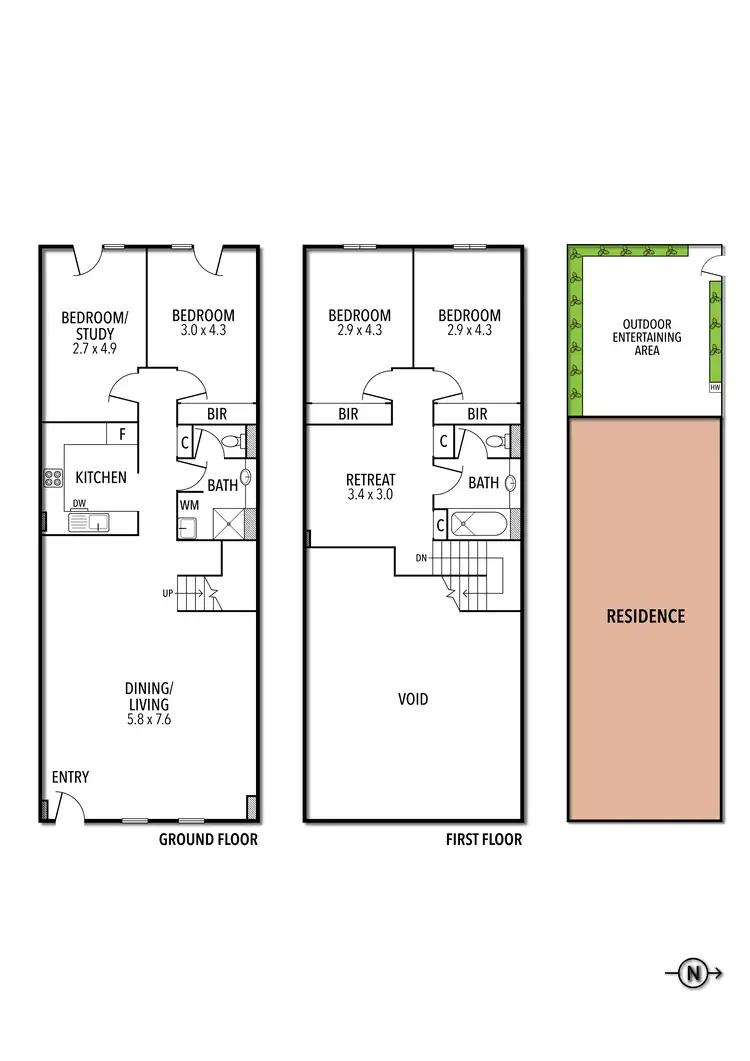 Floorplan of Homely townhouse listing, 20/9 Miller Street, Fitzroy North VIC 3068