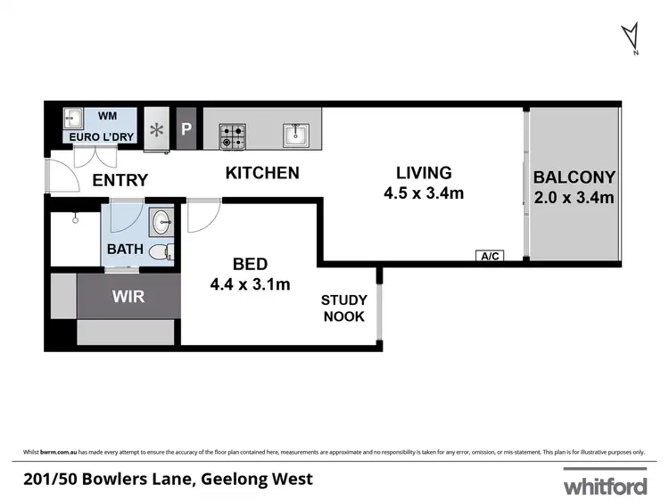 Floorplan of Homely apartment listing, 201/50 Bowlers Avenue, Geelong West VIC 3218