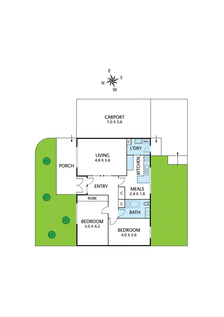 Floorplan of Homely unit listing, 2/666 Main Road, Eltham VIC 3095