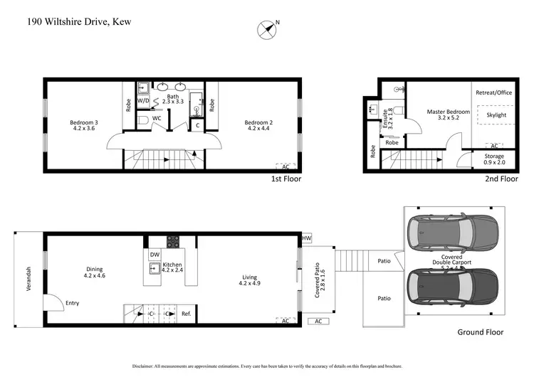 Floorplan of Homely townhouse listing, 190 Wiltshire Drive, Kew VIC 3101