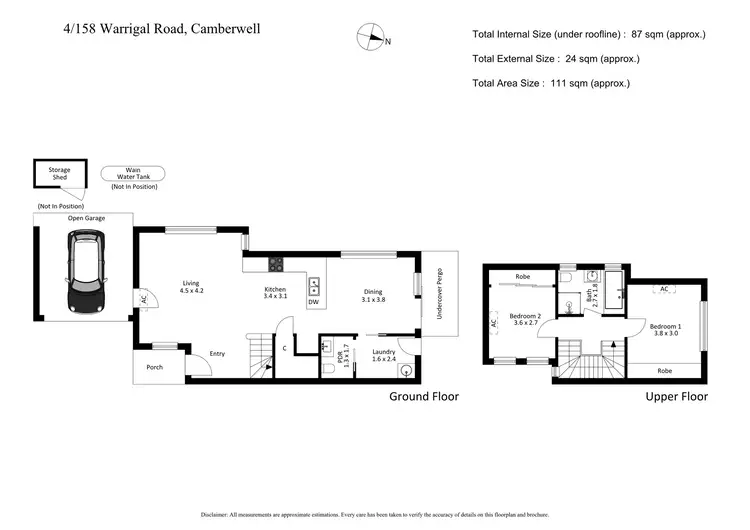 Floorplan of Homely townhouse listing, 4/158 Warrigal Road, Camberwell VIC 3124