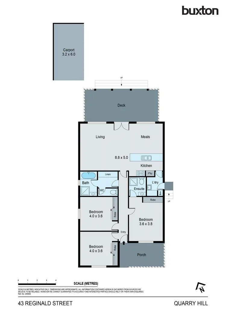 Floorplan of Homely house listing, 43 Reginald Street, Quarry Hill VIC 3550