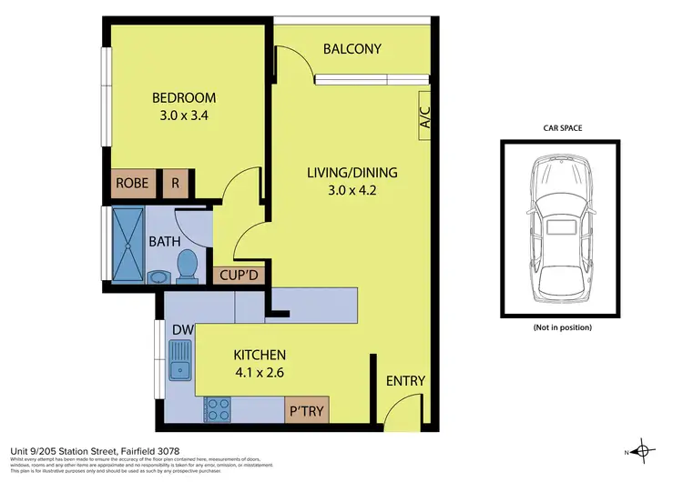 Floorplan of Homely unit listing, 9/205 Station Street, Fairfield VIC 3078