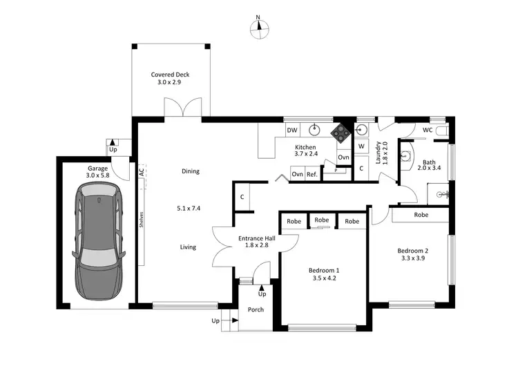Floorplan of Homely unit listing, 1/65 Wattle Valley Road, Canterbury VIC 3126