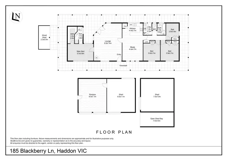 Floorplan of Homely house listing, 185 Blackberry Lane, Haddon VIC 3351