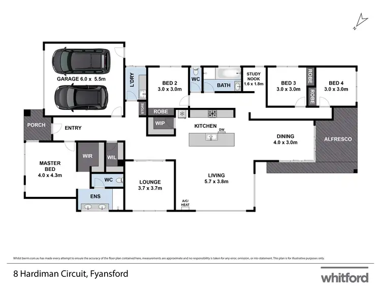 Floorplan of Homely house listing, 8 Hardiman Circuit, Fyansford VIC 3218