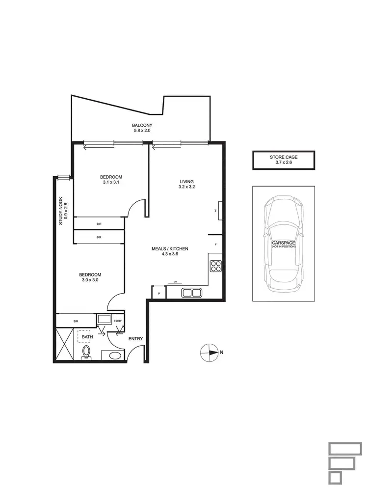 Floorplan of Homely apartment listing, 206/1 Major Street, Highett VIC 3190