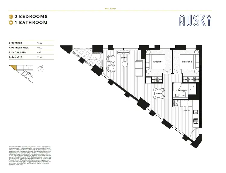 Floorplan of Homely apartment listing, 705w/888 Collins Street, Docklands VIC 3008